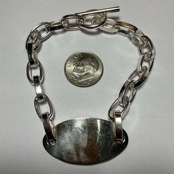 LIKE NEW Sterling Silver ID Bracelet. 7.75 inches long - Picture 2 of 6
